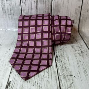 ERMENEGILDO ZEGNA Men's 100% Silk Necktie ITALY Brocade‎ Pink Burgundy NEW
